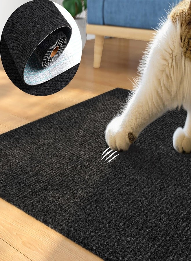 ReWallpaper Cat Scratch Mat Black Self Adhesive Trimmable Anti Scratch Furniture Protector for Sofa Wall Chair Tower Post Covering Easy to Cut Durable Cat Carpet Roll Claw Guard Pet Safe 12in x 6.5ft - Image 2